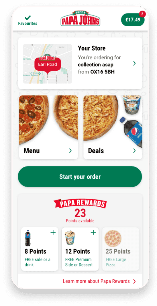 Papa John's mobile app