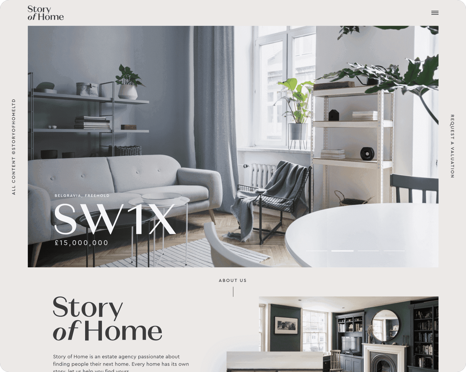 Story of Home desktop webiste