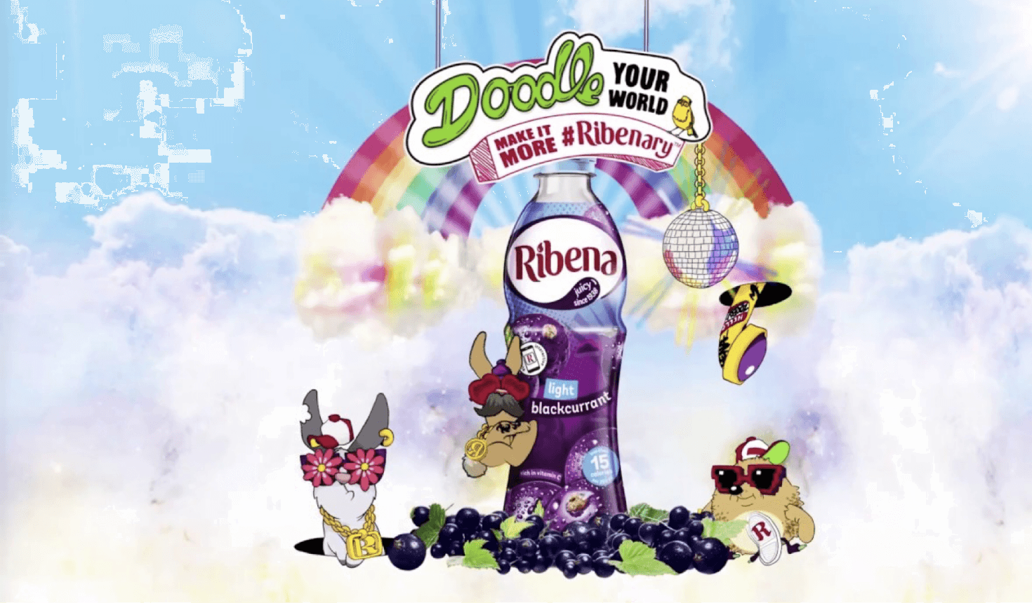 Ribena bottles augmented with AR fun picture