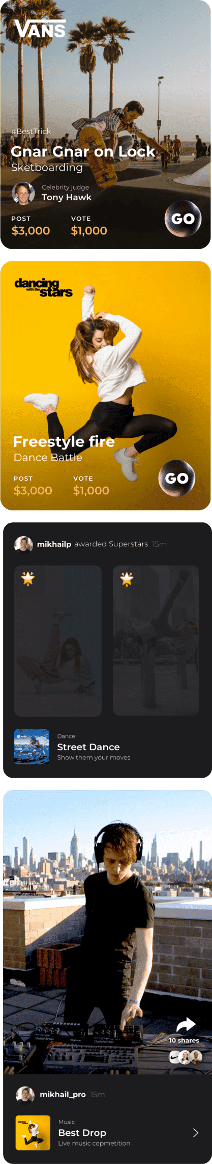 Mobile app roll
