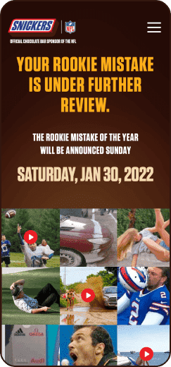 Snickers desktop and mobile website