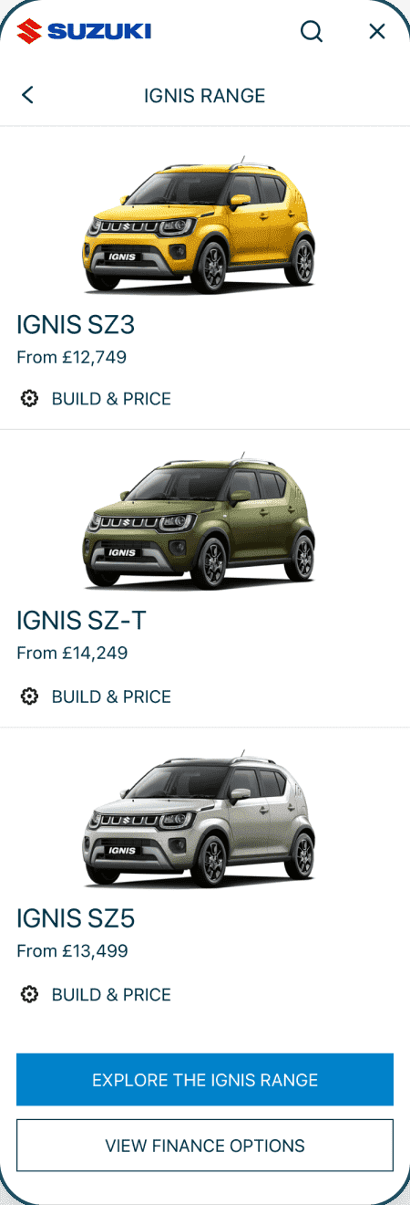 Suzuki mobile app roll 