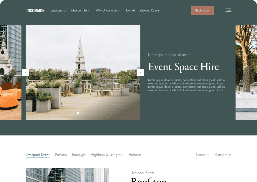 Uncommon desktop and mobile website